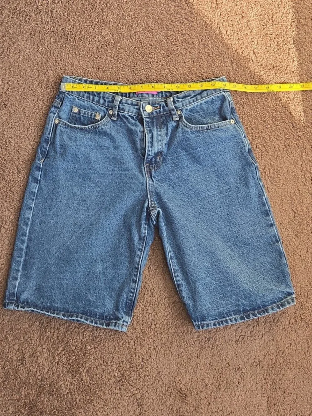 Edikted Low Rise Denim Bermuda Jorts Womens Small Baggy Skater Y2K Streetwear